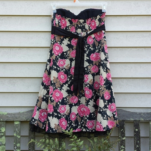 Charlotte Russe Juniors Floral Cotton Strapless Sweetheart Party Dress 7 - Picture 2 of 7